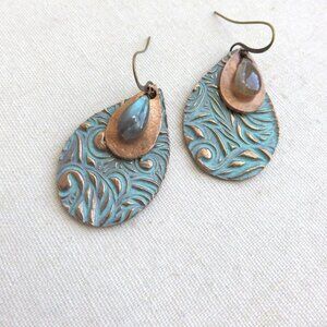 Labradorite Earrings Alasha Lantinga Jessica Bronze Patina Earrings NEW
